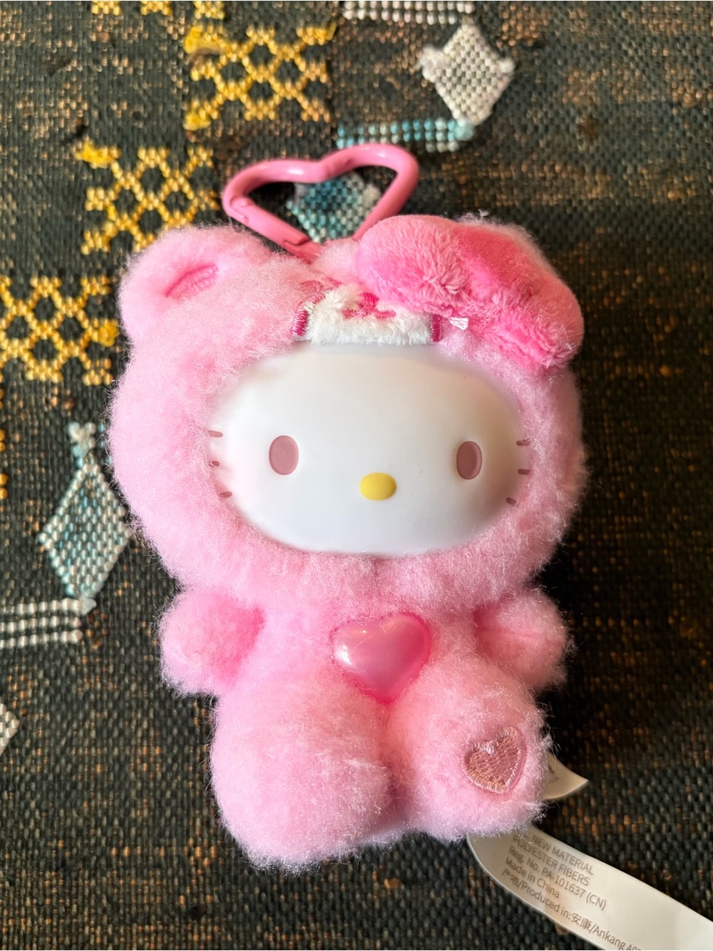 Hello Kitty Teddy Pajamas Series Plush Pendant Blind Box in Peach Pajamas
